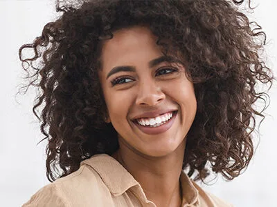 A close-up of a bright, even smile